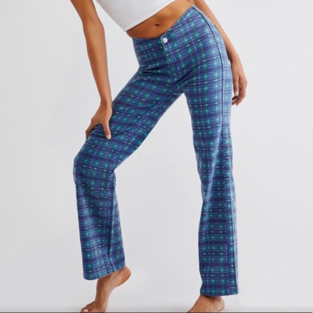 Free People gingham pattern pants